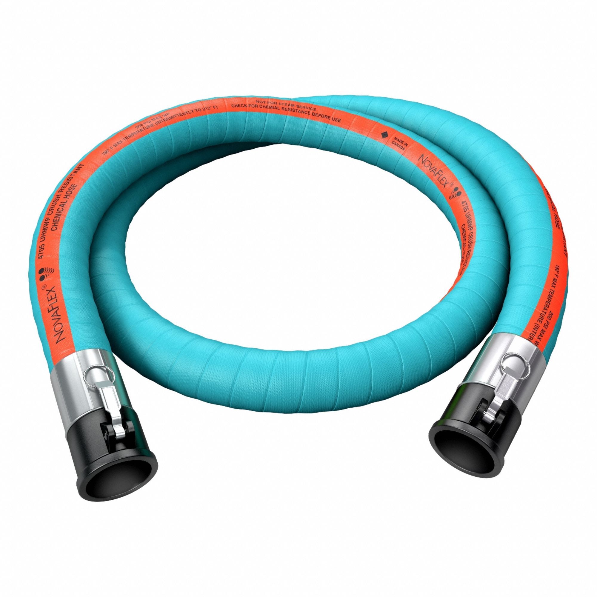 Chemical Transfer Hose Assembly: 1 1/2 in Hose Inside Dia., Green, 10 ft Hose Lg