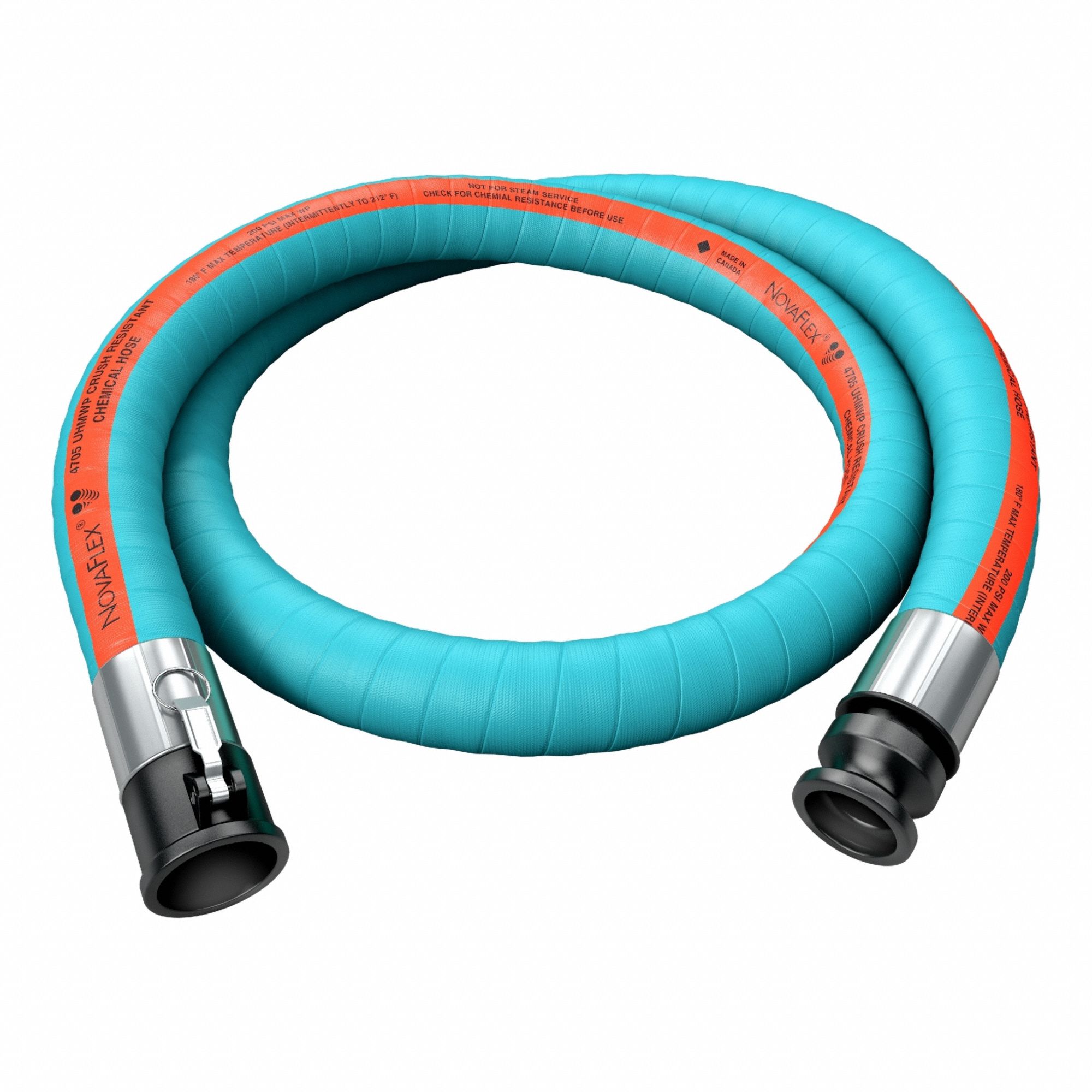 Chemical Transfer Hose Assembly: 1 1/2 in Hose Inside Dia., Green, 10 ft Hose Lg