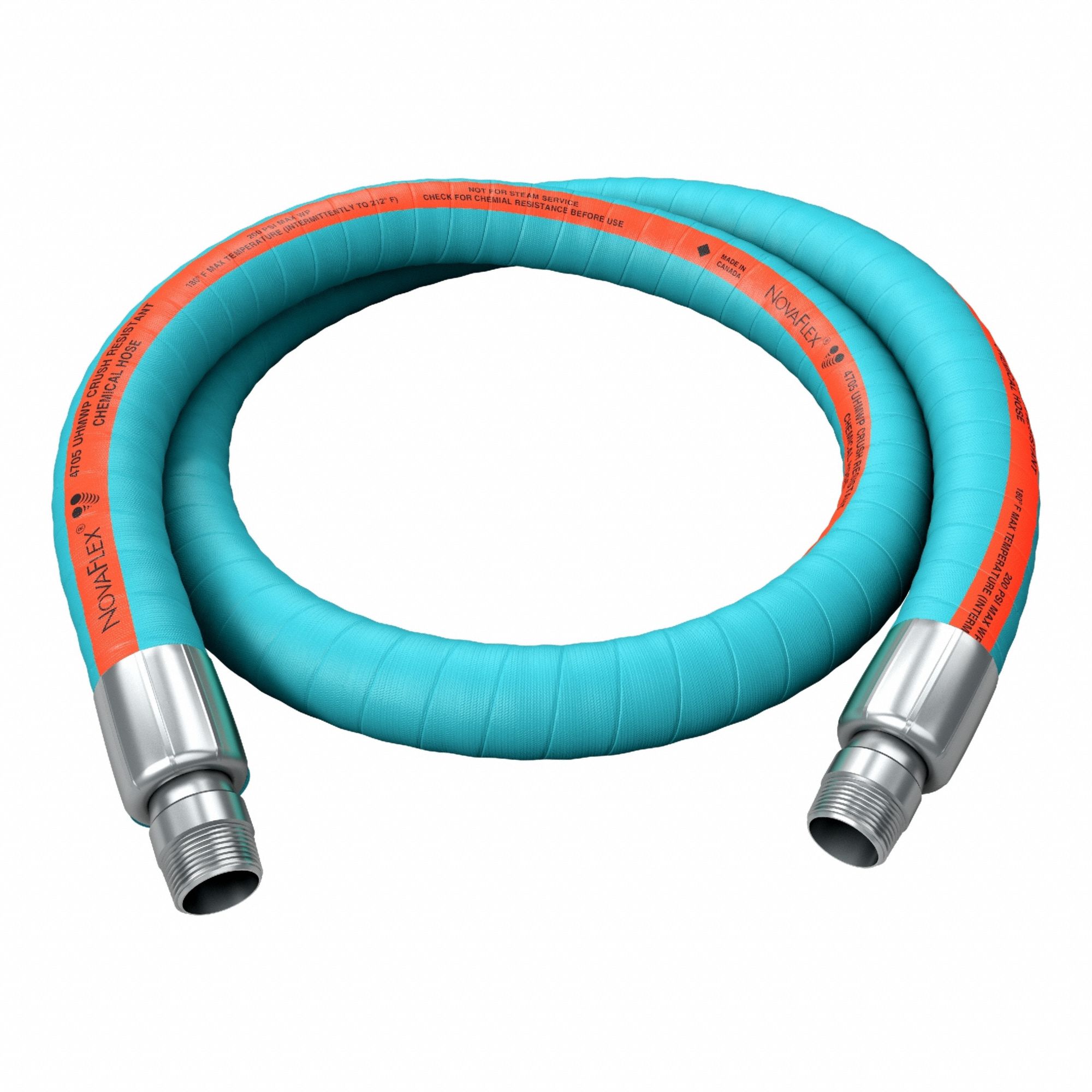 Chemical Transfer Hose Assembly: 1 1/2 in Hose Inside Dia., Green, 10 ft Hose Lg