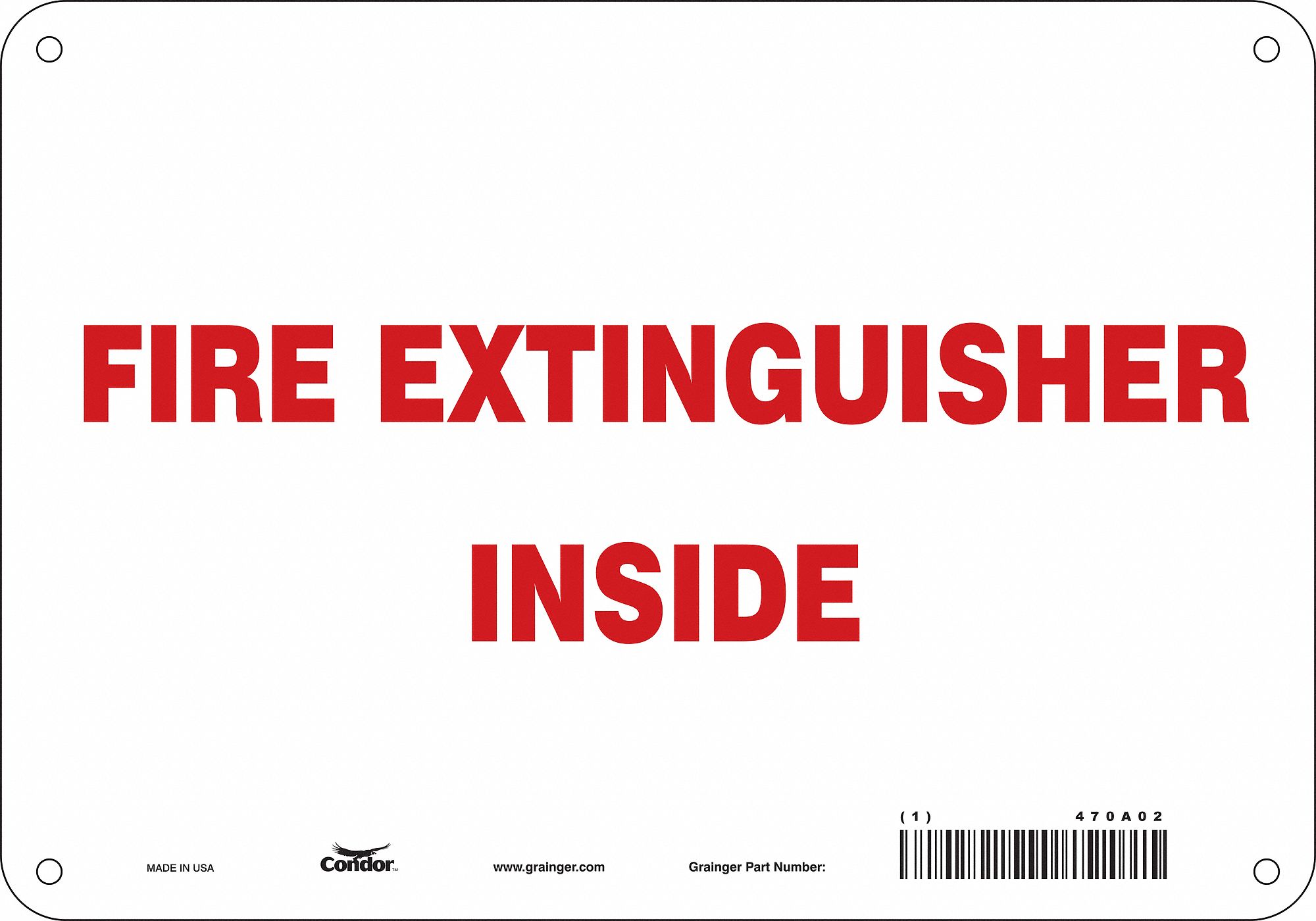 Safety Sign: Aluminum, Mounting Holes Sign Mounting, 7 in x 10 in Nominal Sign Size, 0.032 in Thick