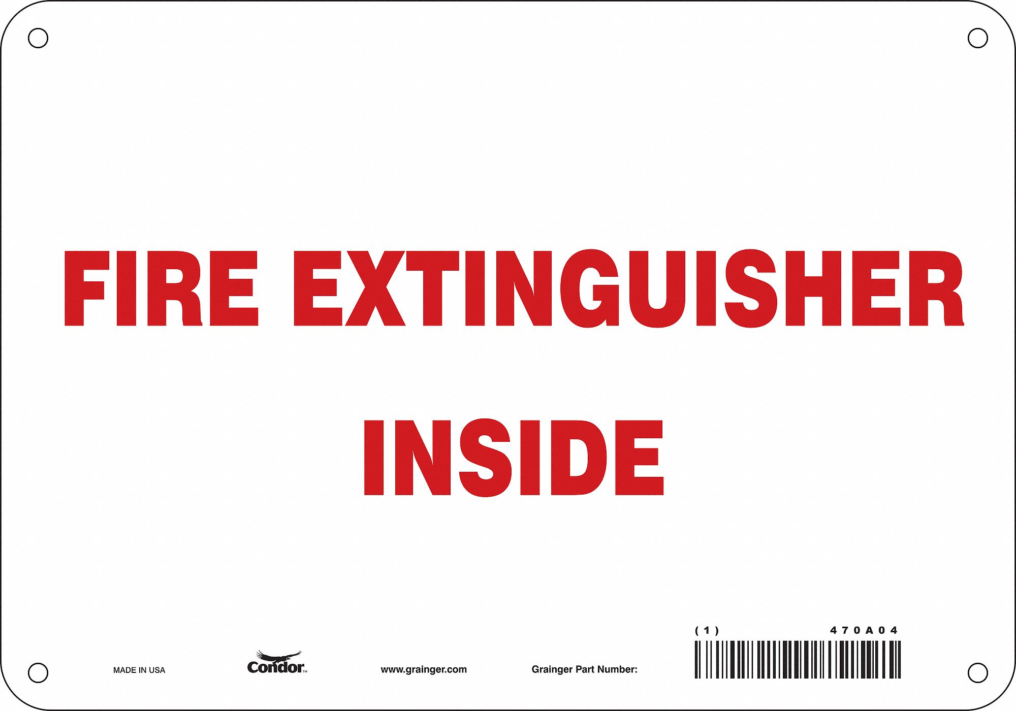 Safety Sign: Polyethylene, Mounting Holes Sign Mounting, 7 in x 10 in Nominal Sign Size
