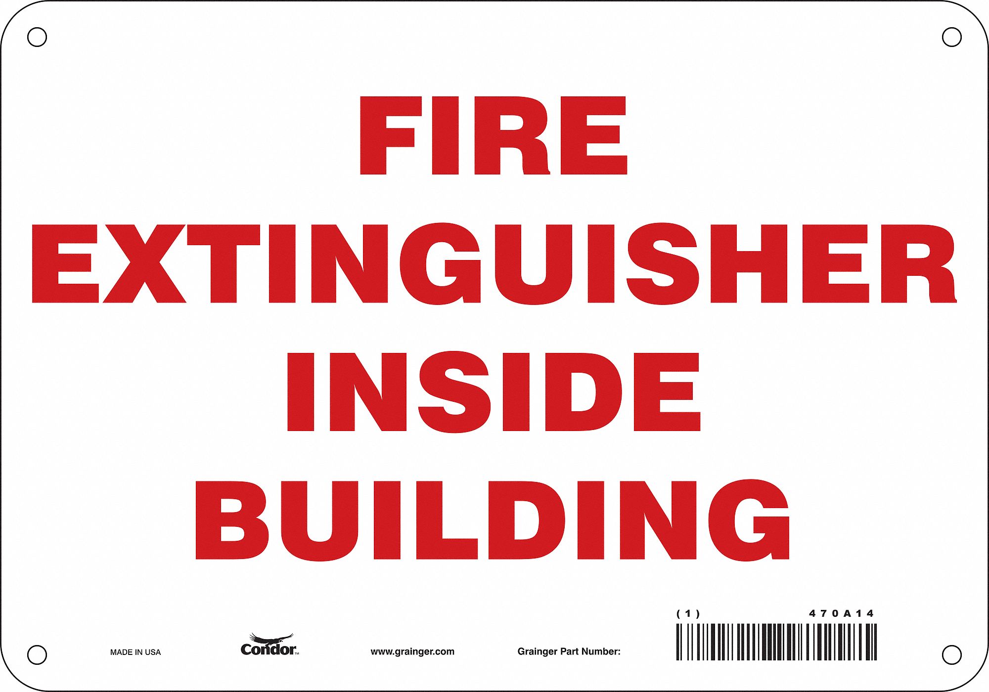 Safety Sign: Aluminum, Mounting Holes Sign Mounting, 7 in x 10 in Nominal Sign Size, 0.032 in Thick