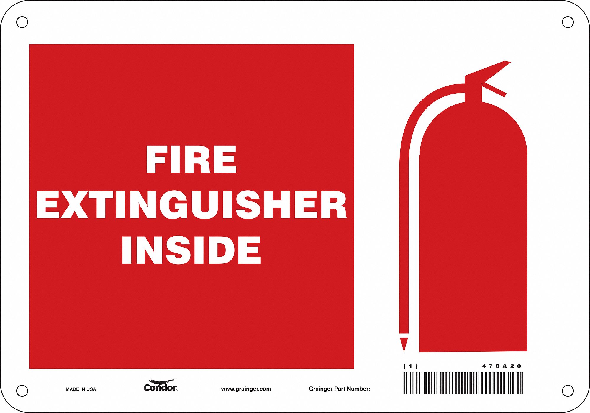 Safety Sign: Aluminum, Mounting Holes Sign Mounting, 7 in x 10 in Nominal Sign Size, 0.032 in Thick