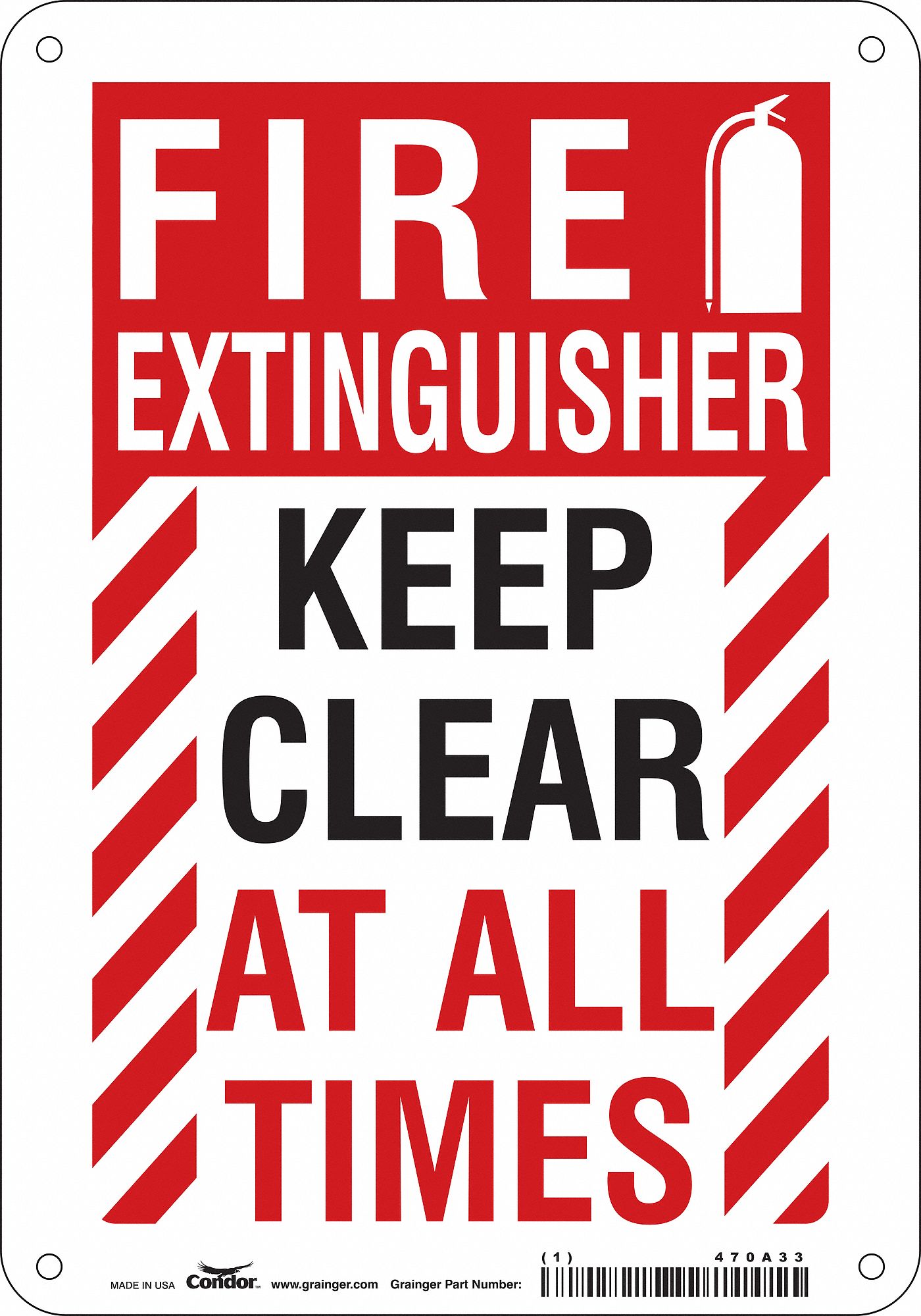 Safety Sign: Polyethylene, Mounting Holes Sign Mounting, 10 in x 7 in Nominal Sign Size