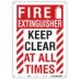 Fire Extinguisher Keep Clear At All Times Signs