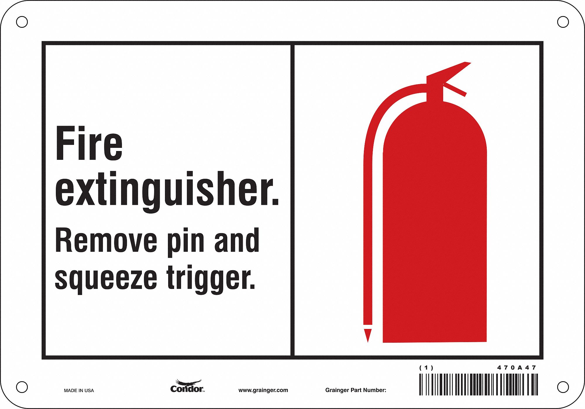 Safety Sign: Polyethylene, Mounting Holes Sign Mounting, 7 in x 10 in Nominal Sign Size