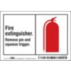 Fire Extinguisher Remove Pin And Squeeze Trigger. Signs