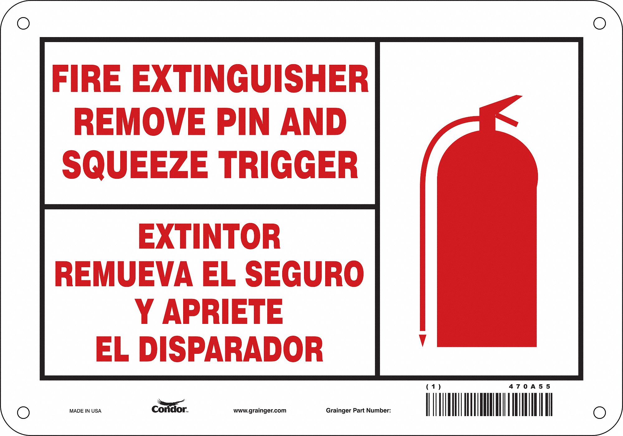 Safety Sign: Polyethylene, Mounting Holes Sign Mounting, 7 in x 10 in Nominal Sign Size