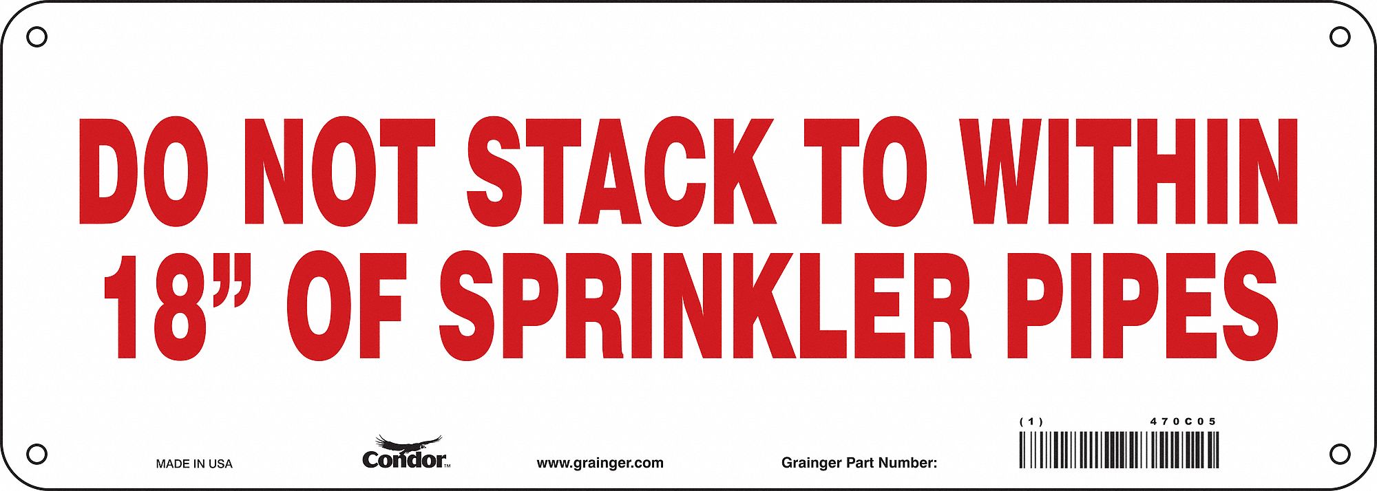 Safety Sign, 5 in x 14 in, Polyethylene