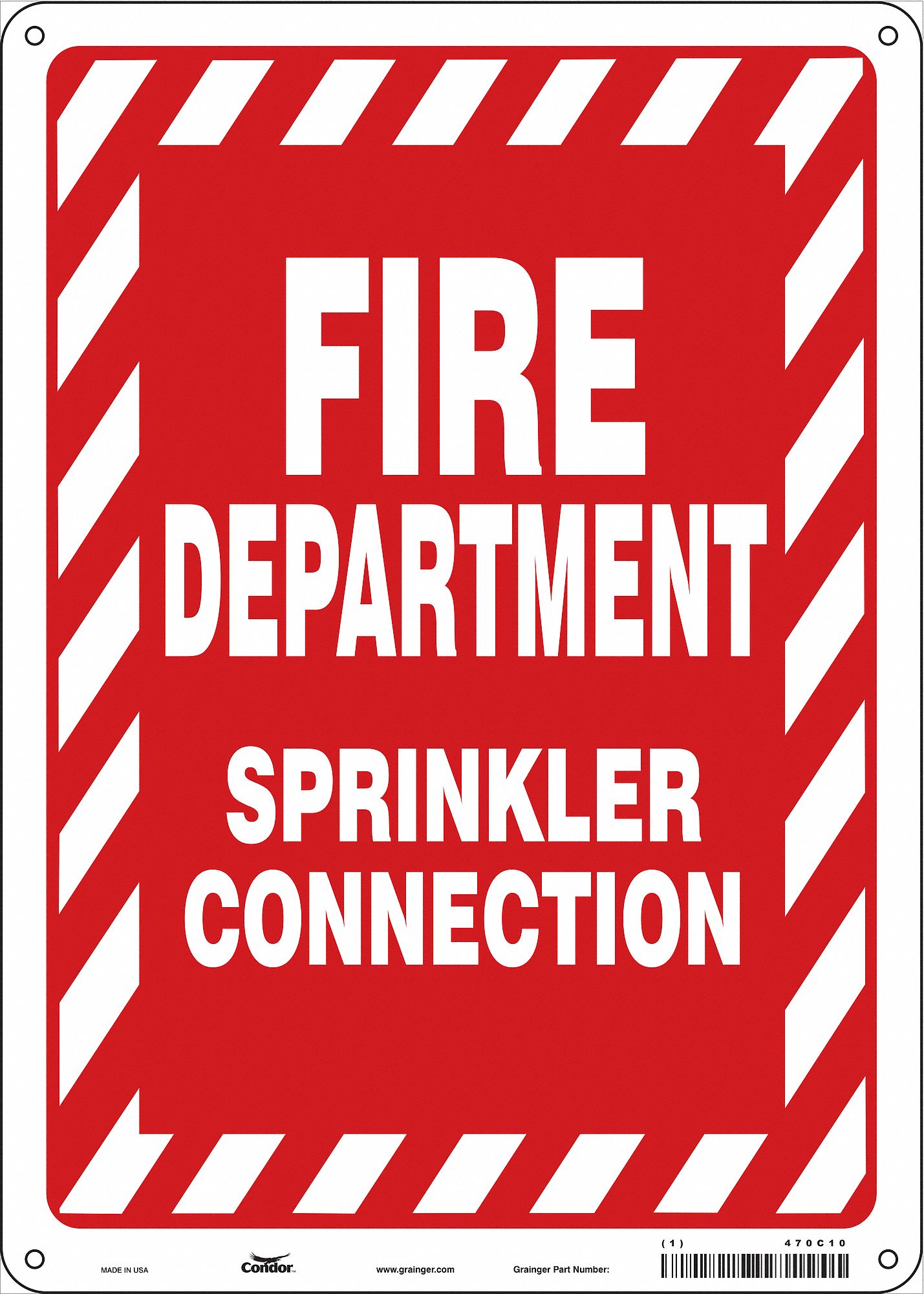 Safety Sign: Polyethylene, Mounting Holes Sign Mounting, 14 in x 10 in Nominal Sign Size