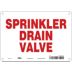 Sprinkler Drain Valve Signs