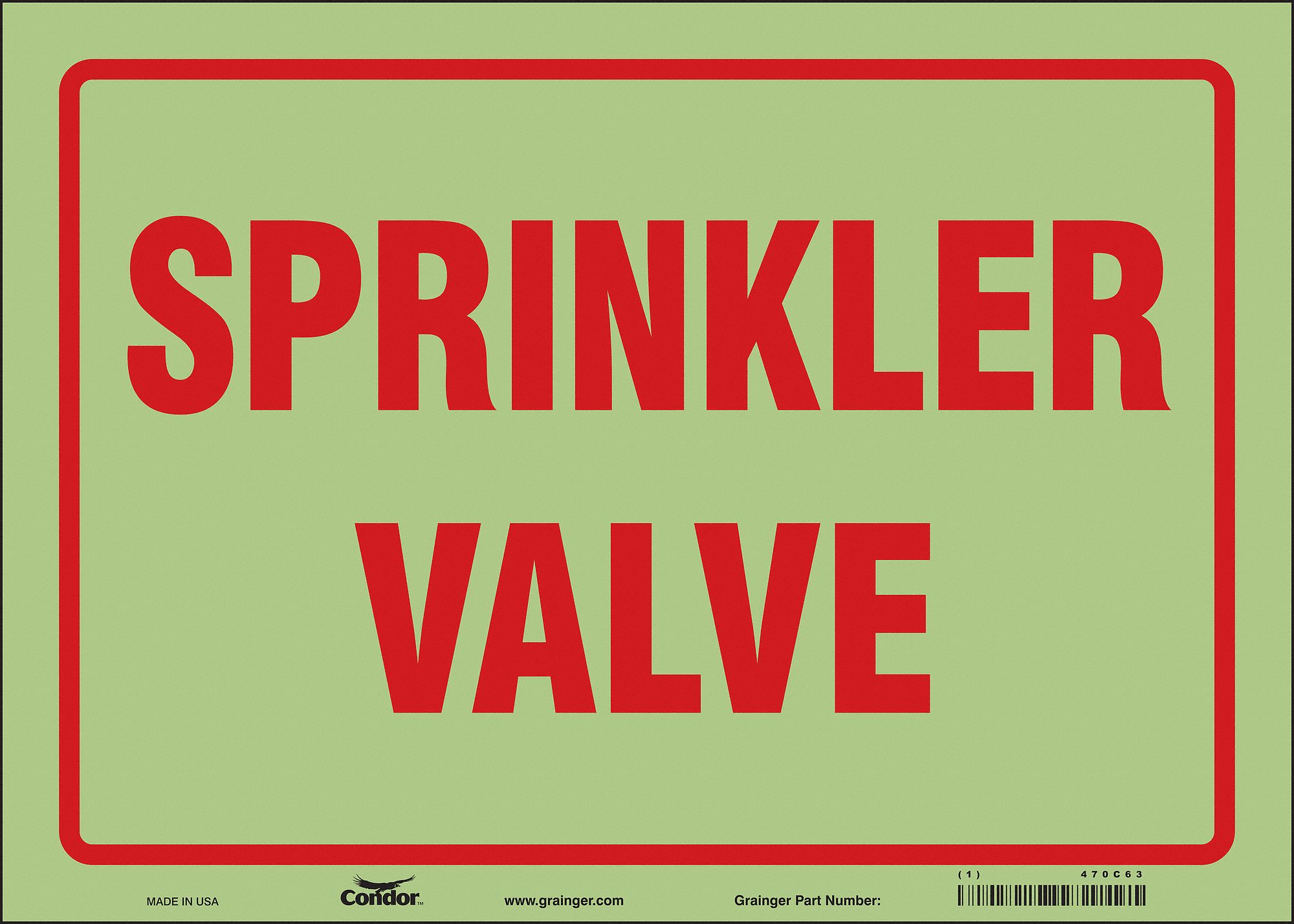 Safety Sign: Glow Vinyl, Adhesive Sign Mounting, 10 in x 14 in Nominal Sign Size, Glow In The Dark