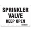Sprinkler Valve Keep Open Signs