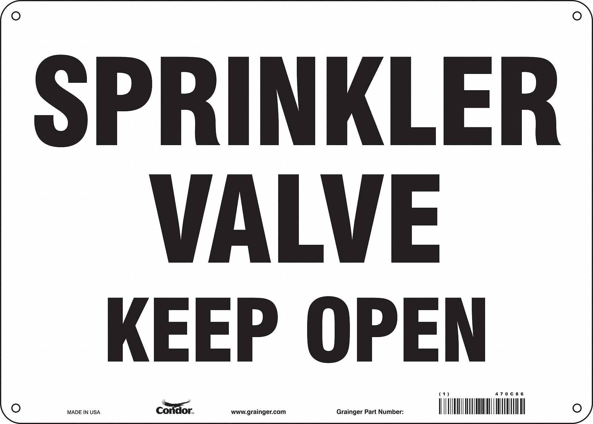 Safety Sign: Polyethylene, Mounting Holes Sign Mounting, 10 in x 14 in Nominal Sign Size, No Header