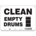 Clean Empty Drums Signs