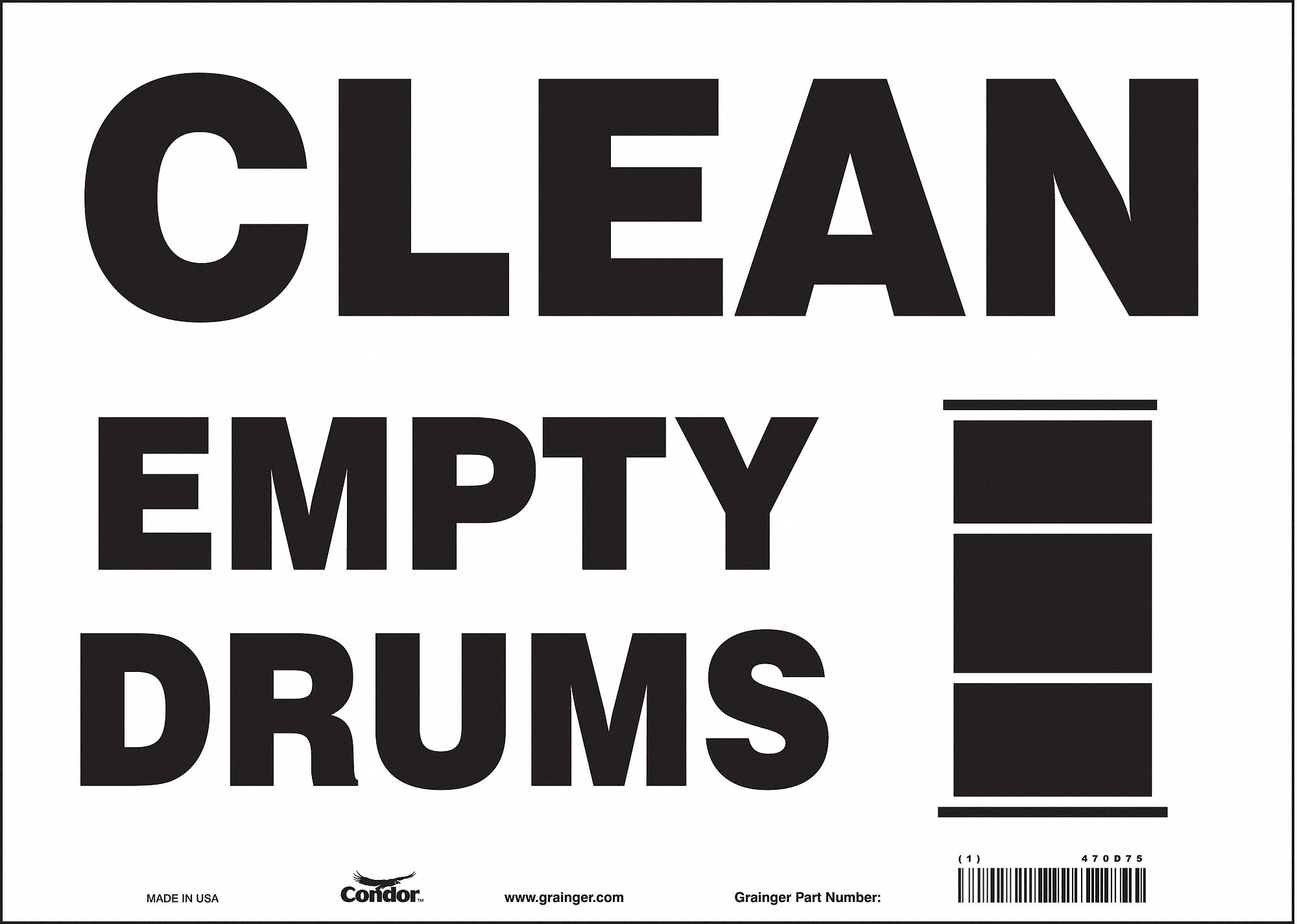 Safety Sign: Vinyl, Adhesive Sign Mounting, 10 in x 14 in Nominal Sign Size, Not Retroreflective