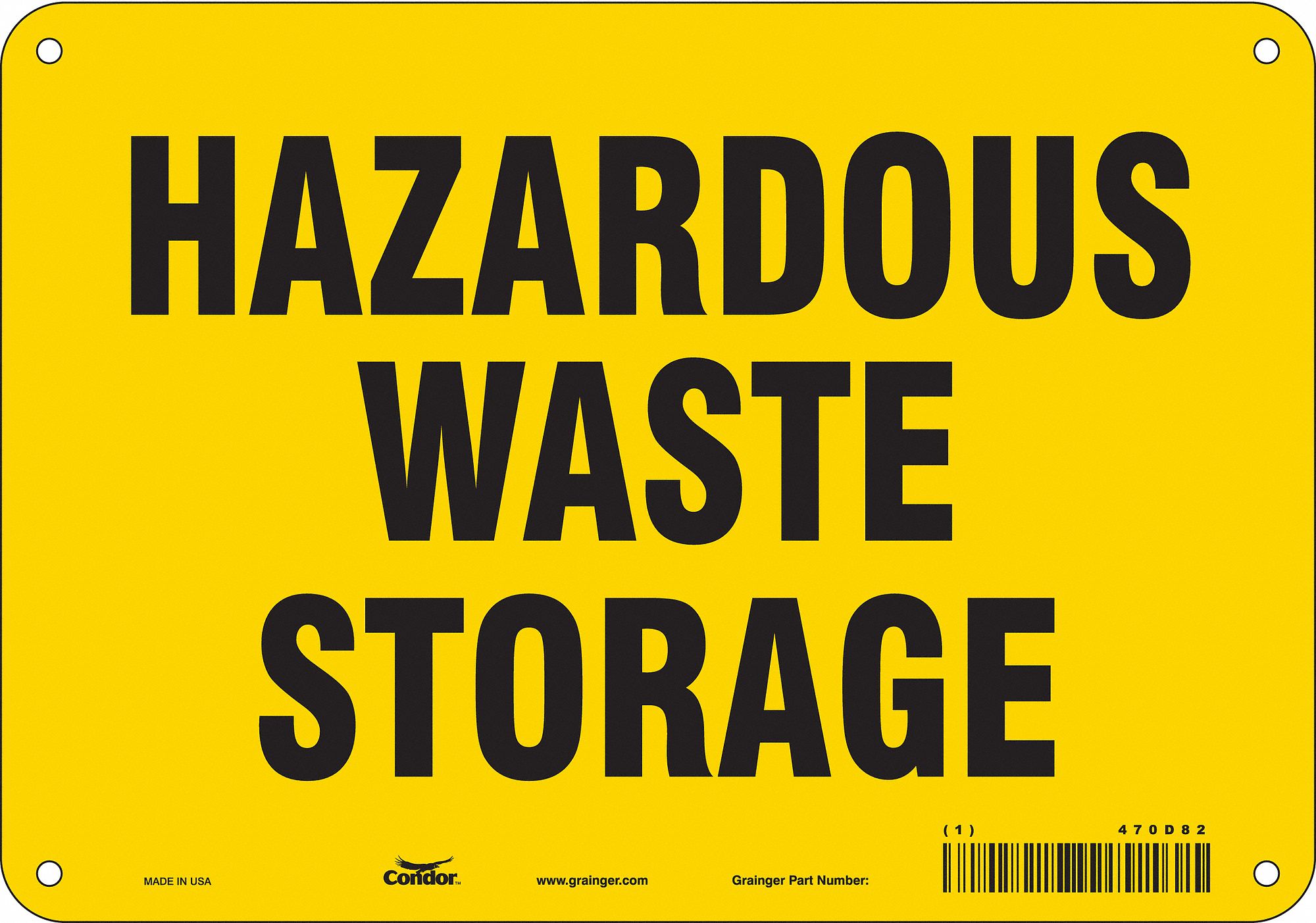 Safety Sign: Aluminum, Mounting Holes Sign Mounting, 7 in x 10 in Nominal Sign Size, 0.032 in Thick