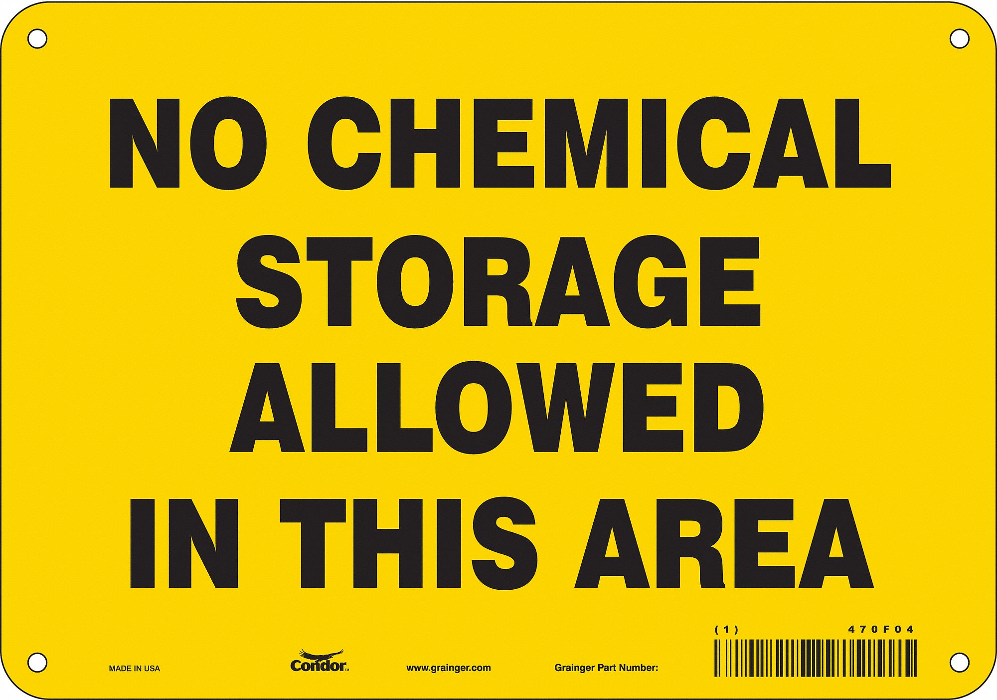 Safety Sign: Aluminum, Mounting Holes Sign Mounting, 7 in x 10 in Nominal Sign Size, 0.032 in Thick