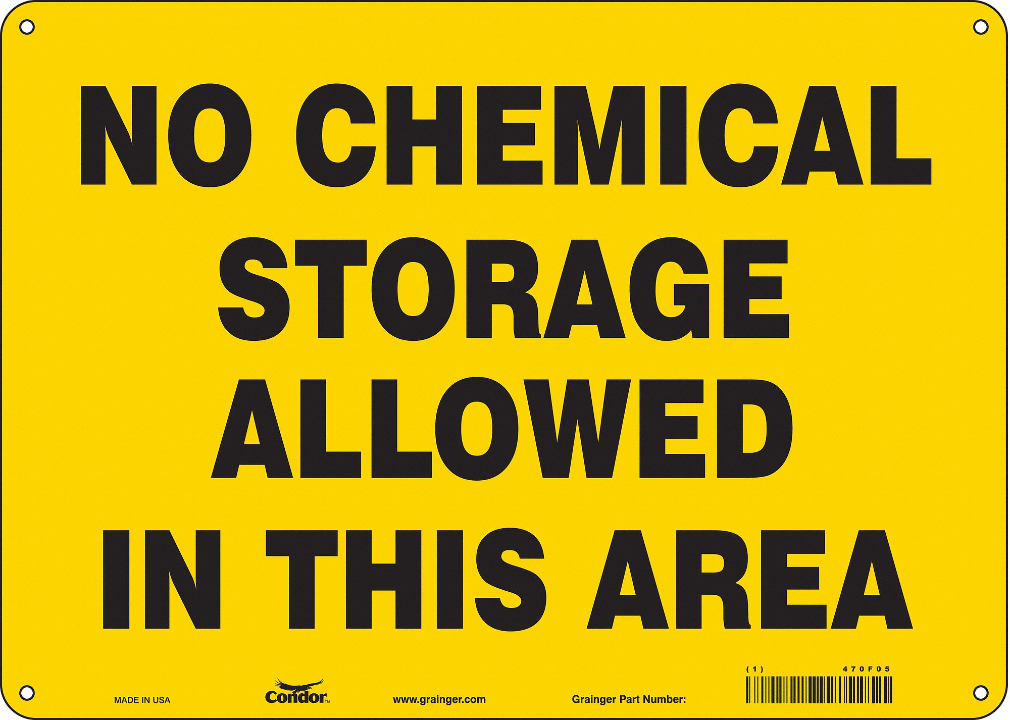 Safety Sign: Aluminum, Mounting Holes Sign Mounting, 10 in x 14 in Nominal Sign Size, 0.032 in Thick