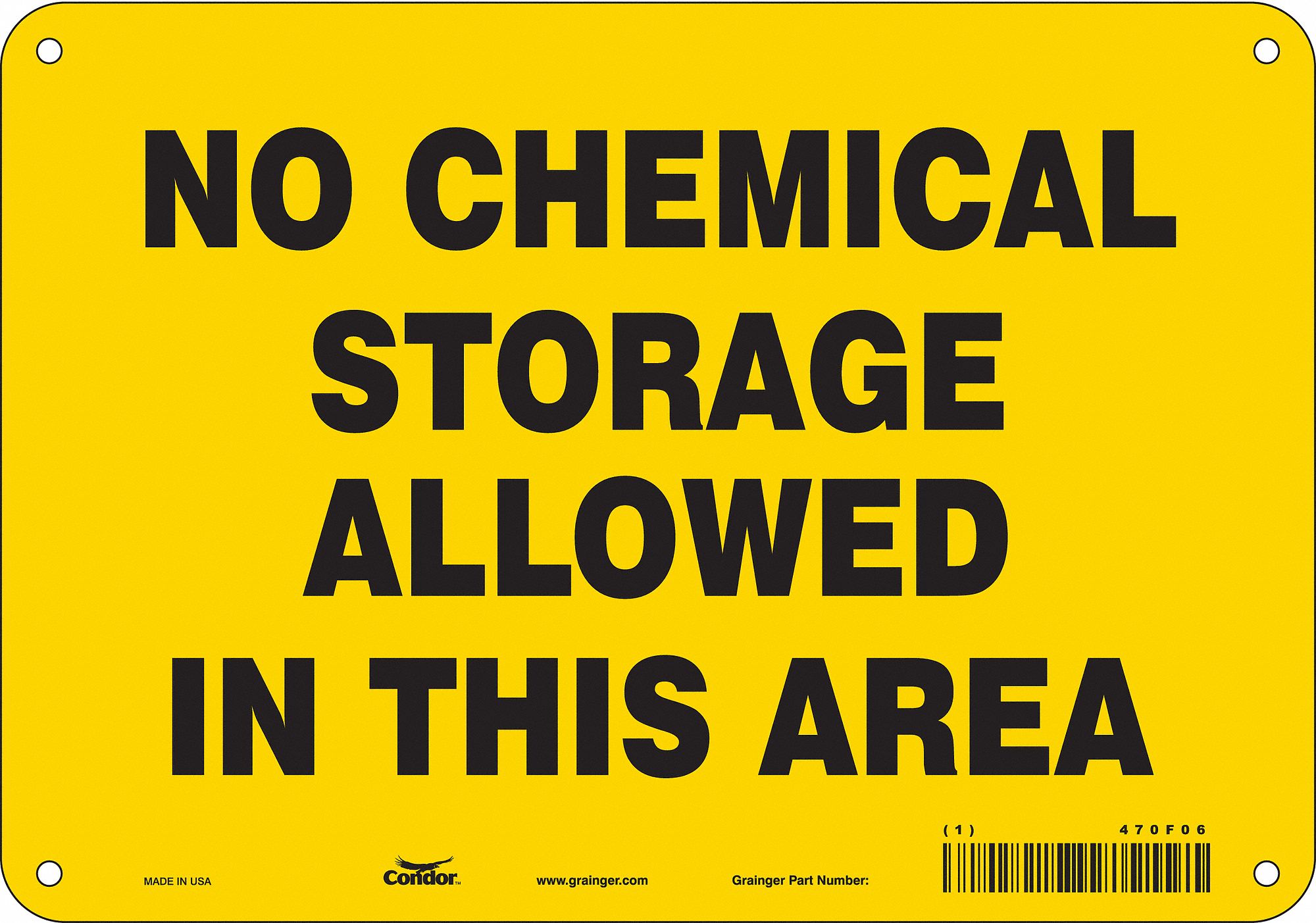 Safety Sign: Polyethylene, Mounting Holes Sign Mounting, 7 in x 10 in Nominal Sign Size, No Header