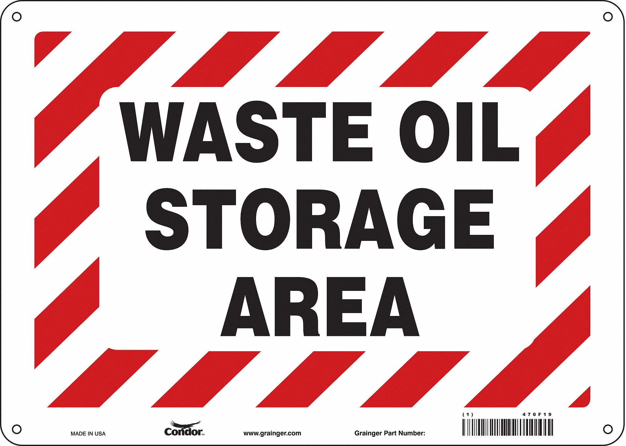 Safety Sign: Polyethylene, Mounting Holes Sign Mounting, 10 in x 14 in Nominal Sign Size, No Header