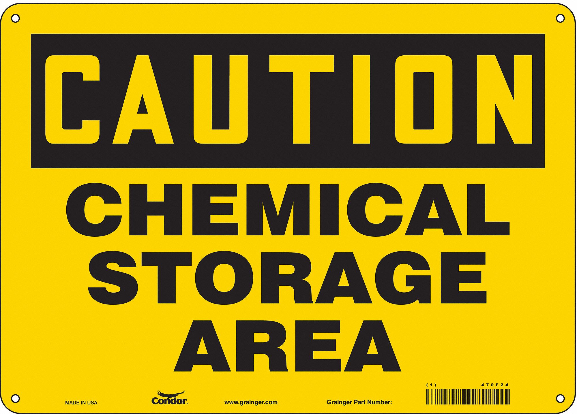 Safety Sign: Aluminum, Mounting Holes Sign Mounting, 10 in x 14 in Nominal Sign Size, 0.032 in Thick