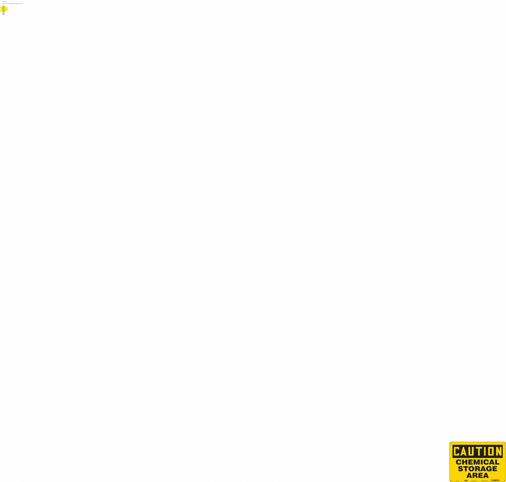 Safety Sign: Polyethylene, Mounting Holes Sign Mounting, 10 in x 14 in Nominal Sign Size, Caution