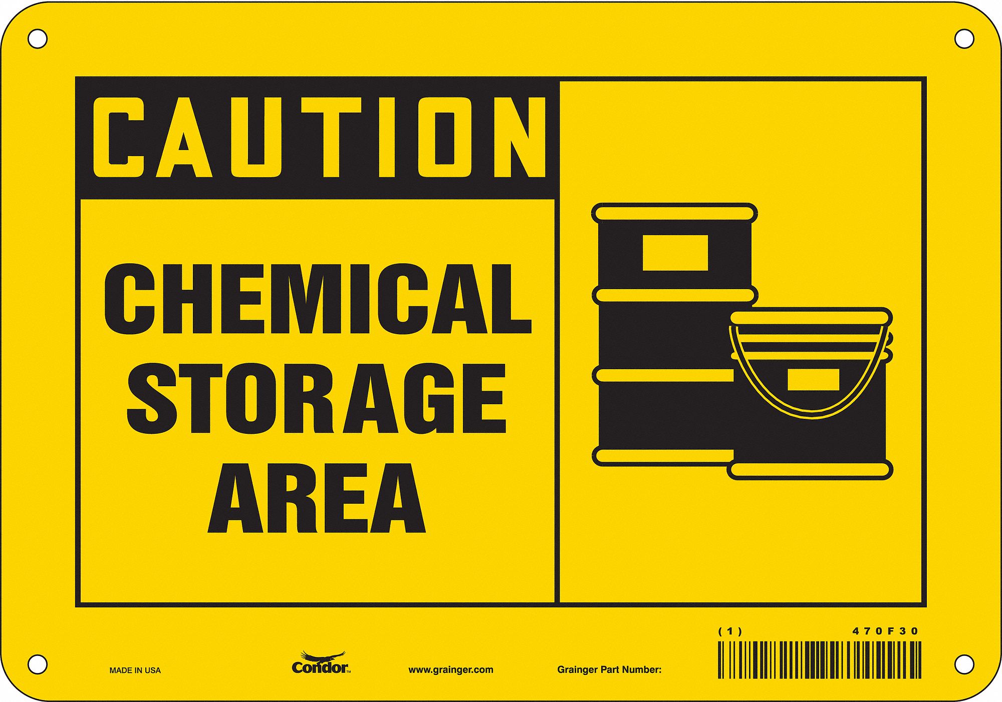 Safety Sign: Aluminum, Mounting Holes Sign Mounting, 7 in x 10 in Nominal Sign Size, 0.032 in Thick