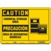 Caution/Precaucion: Chemical Storage Area/Area De Sustancias Quimicas Signs