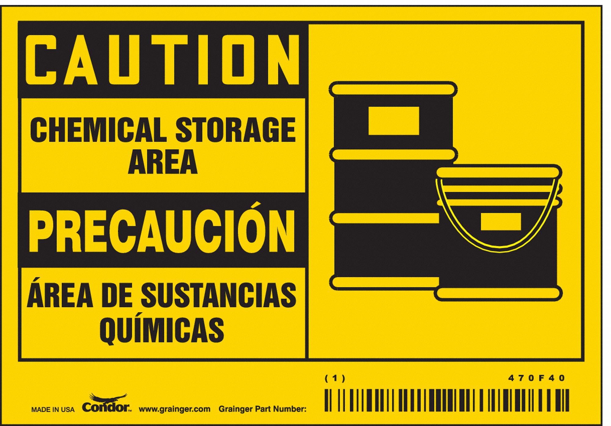 Safety Sign: Vinyl, Adhesive Sign Mounting, 3 1/2 in x 5 in Nominal Sign Size, 0.02 in Thick, 5 PK