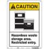 Caution: Hazardous Waste Storage Area. Restricted Entry. Signs