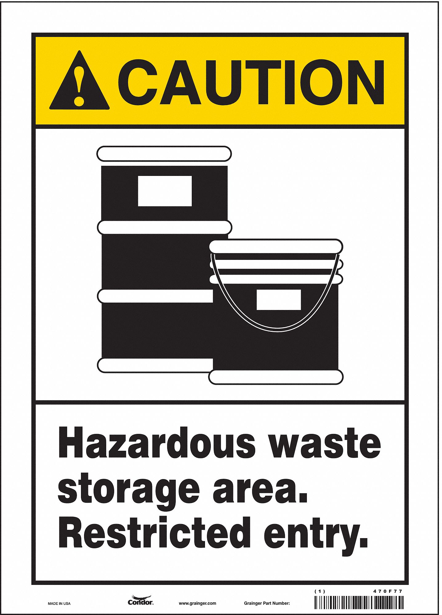 Safety Sign: Vinyl, Adhesive Sign Mounting, 14 in x 10 in Nominal Sign Size, Not Retroreflective