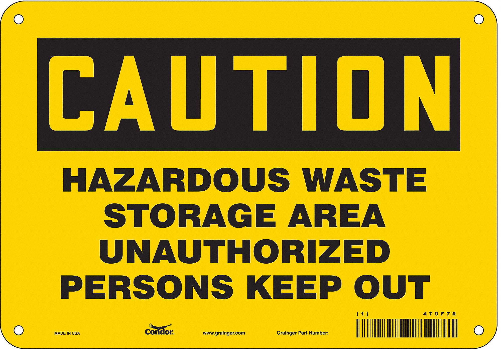 Safety Sign: Aluminum, Mounting Holes Sign Mounting, 7 in x 10 in Nominal Sign Size, 0.032 in Thick