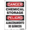 Danger/Peligro: Chemical Storage/Almacenamiento De Quimicos Signs