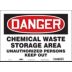 Danger: Chemical Waste Storage Area Unauthorized Persons Keep Out Signs