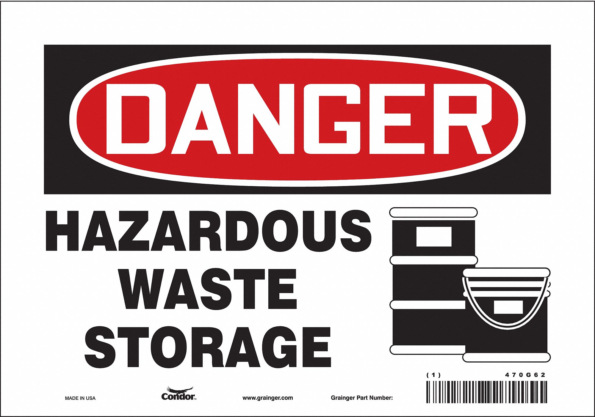 Safety Sign: Vinyl, Adhesive Sign Mounting, 7 in x 10 in Nominal Sign Size, Not Retroreflective