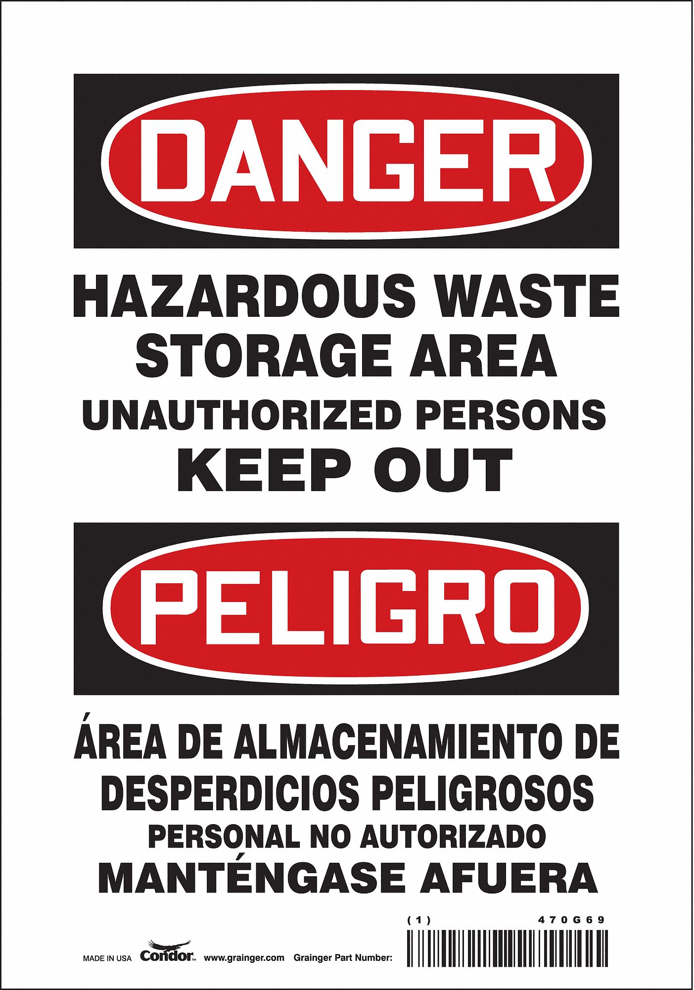 Safety Sign: Vinyl, Adhesive Sign Mounting, 10 in x 7 in Nominal Sign Size, Not Retroreflective