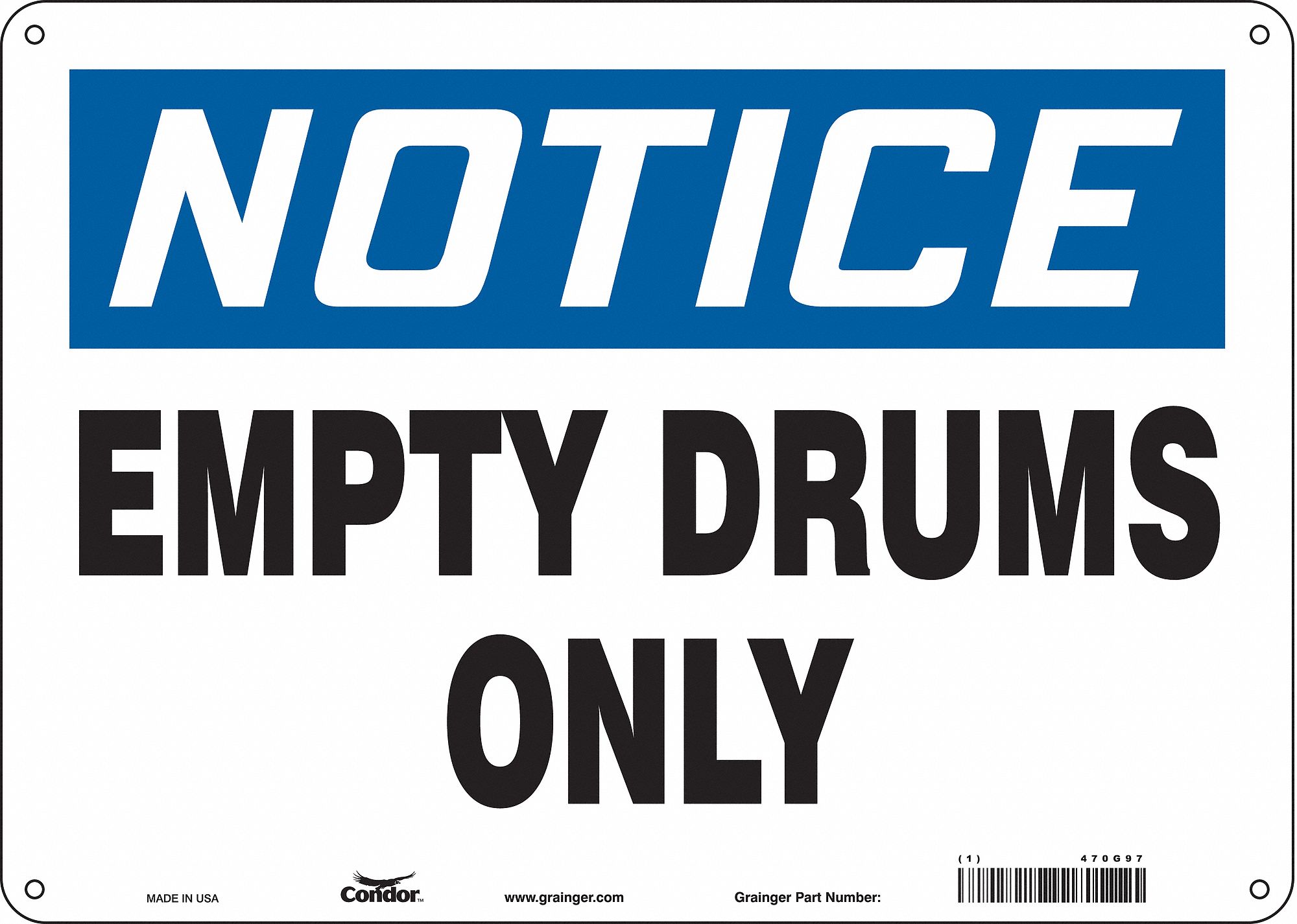 PANNEAU SECURITE,10PO X 14PO,ALUMINIUM