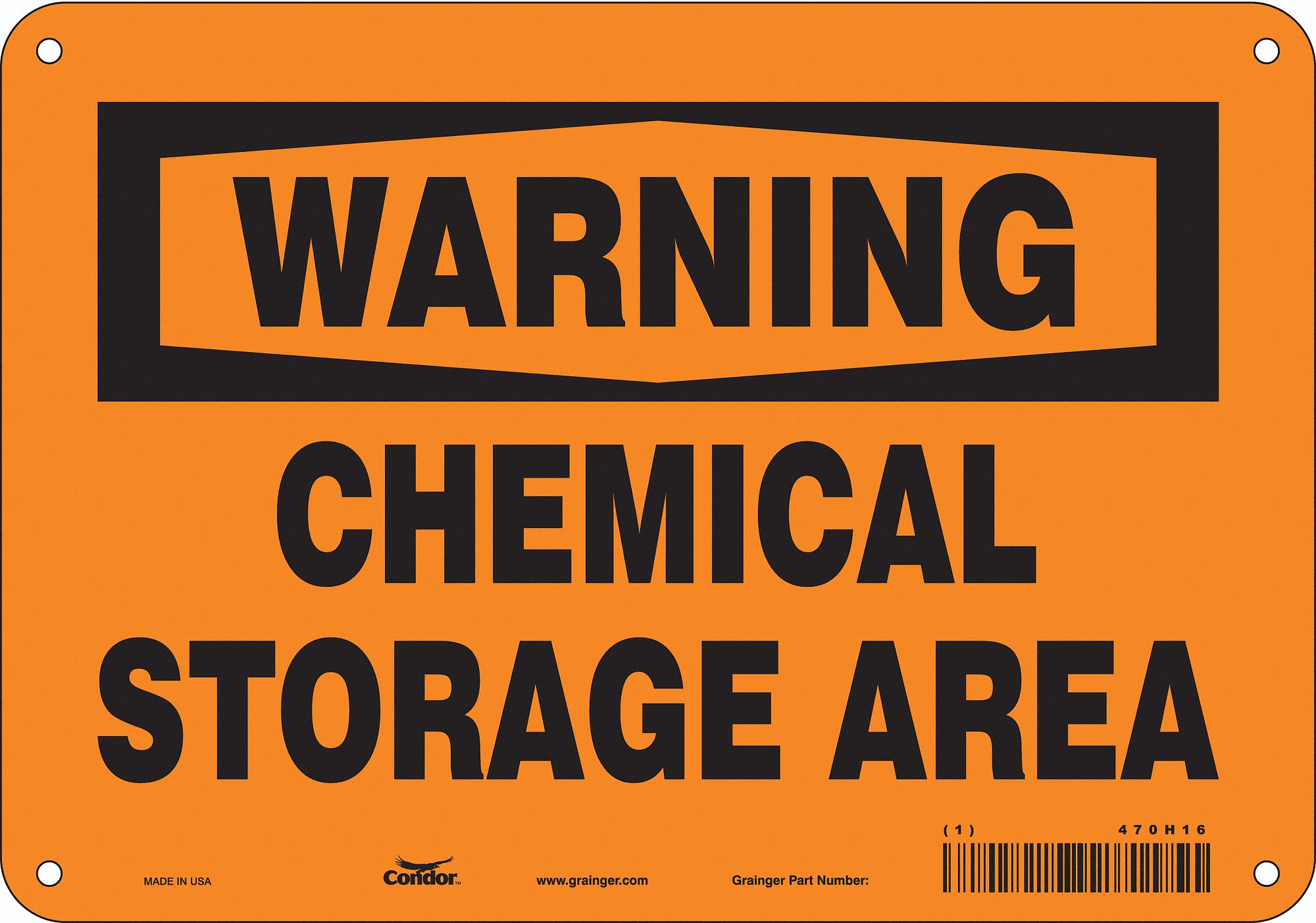 Safety Sign: Aluminum, Mounting Holes Sign Mounting, 7 in x 10 in Nominal Sign Size, 0.032 in Thick