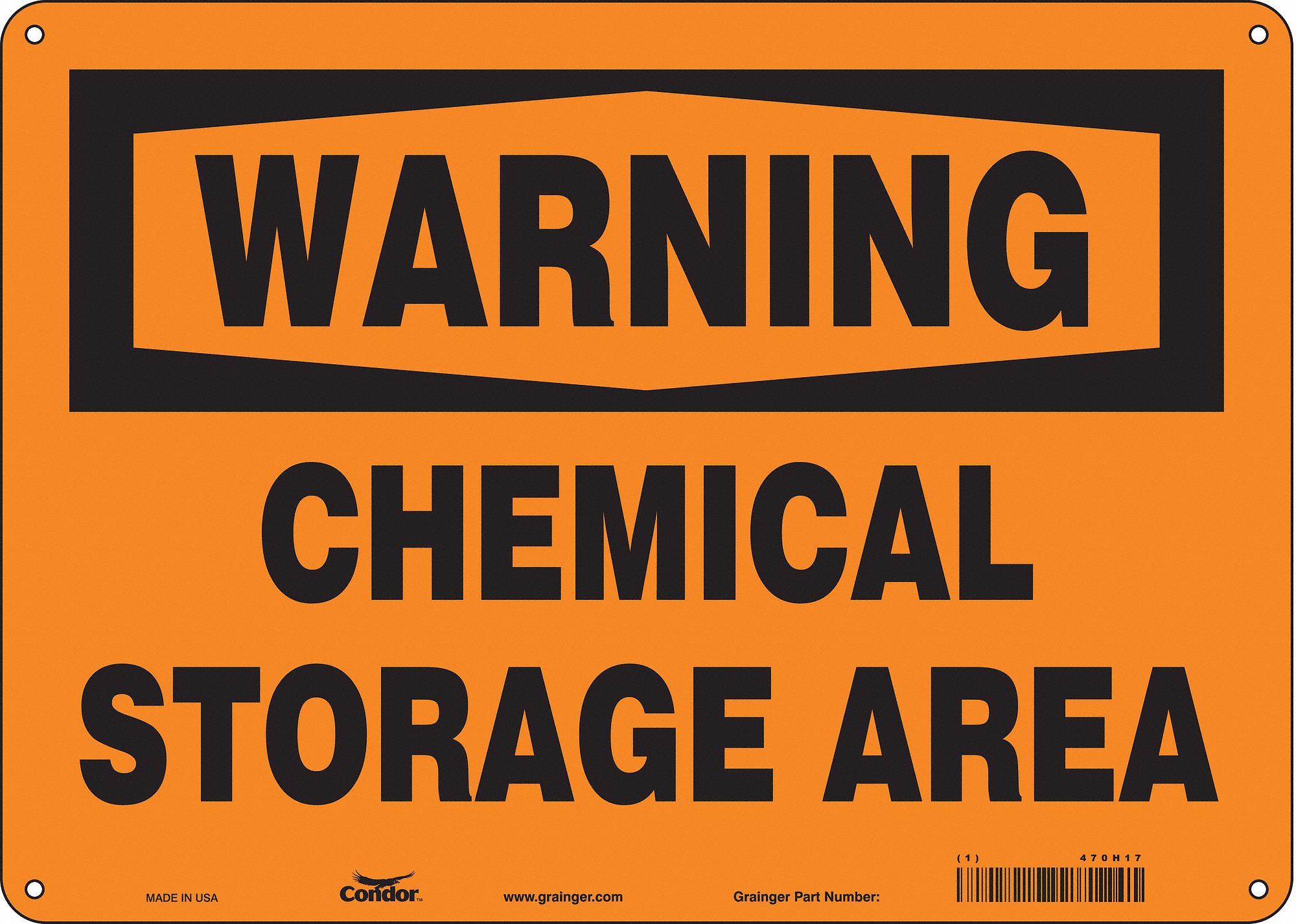 Safety Sign: Aluminum, Mounting Holes Sign Mounting, 10 in x 14 in Nominal Sign Size, 0.032 in Thick