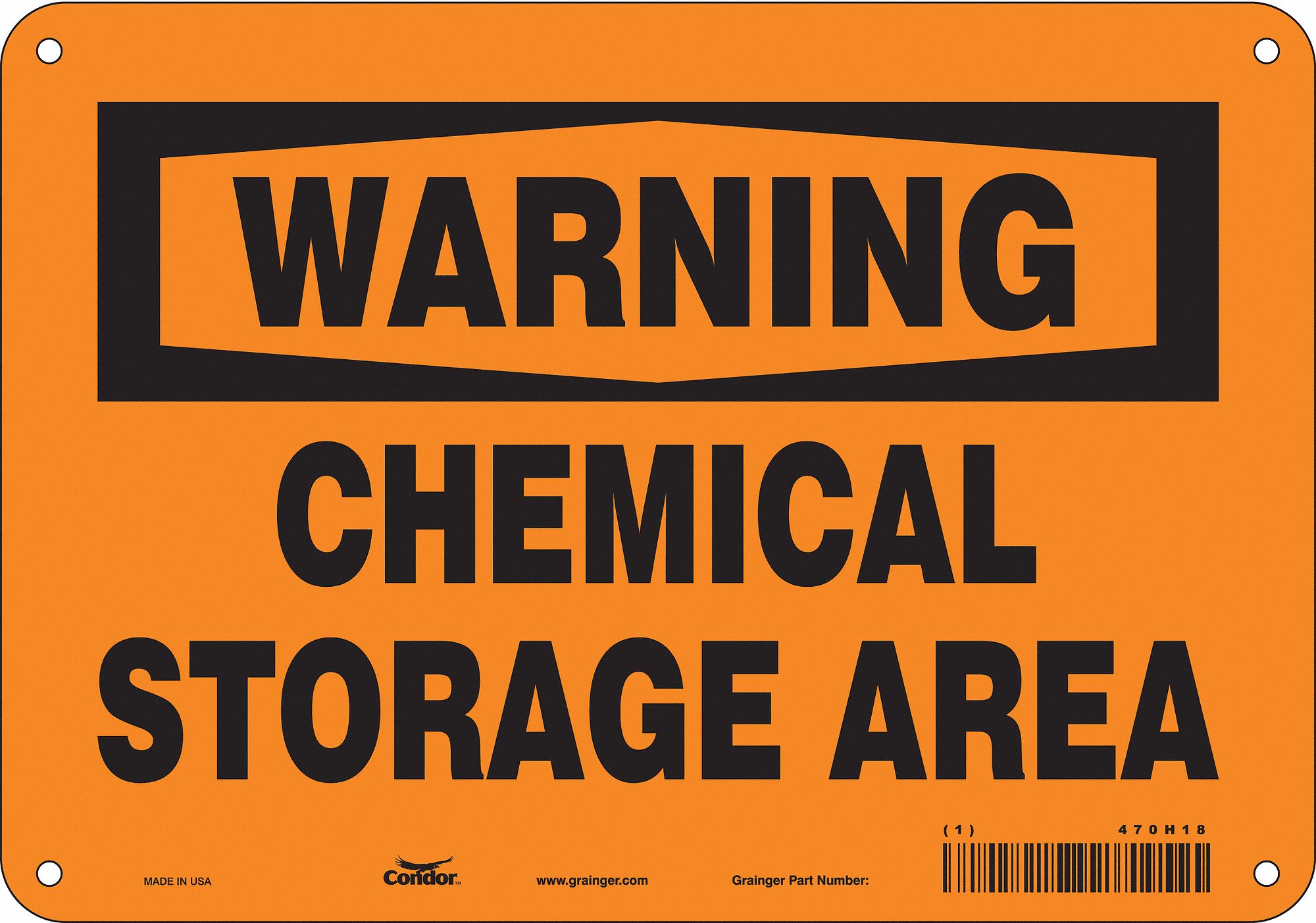 Safety Sign: Polyethylene, Mounting Holes Sign Mounting, 7 in x 10 in Nominal Sign Size, Warning
