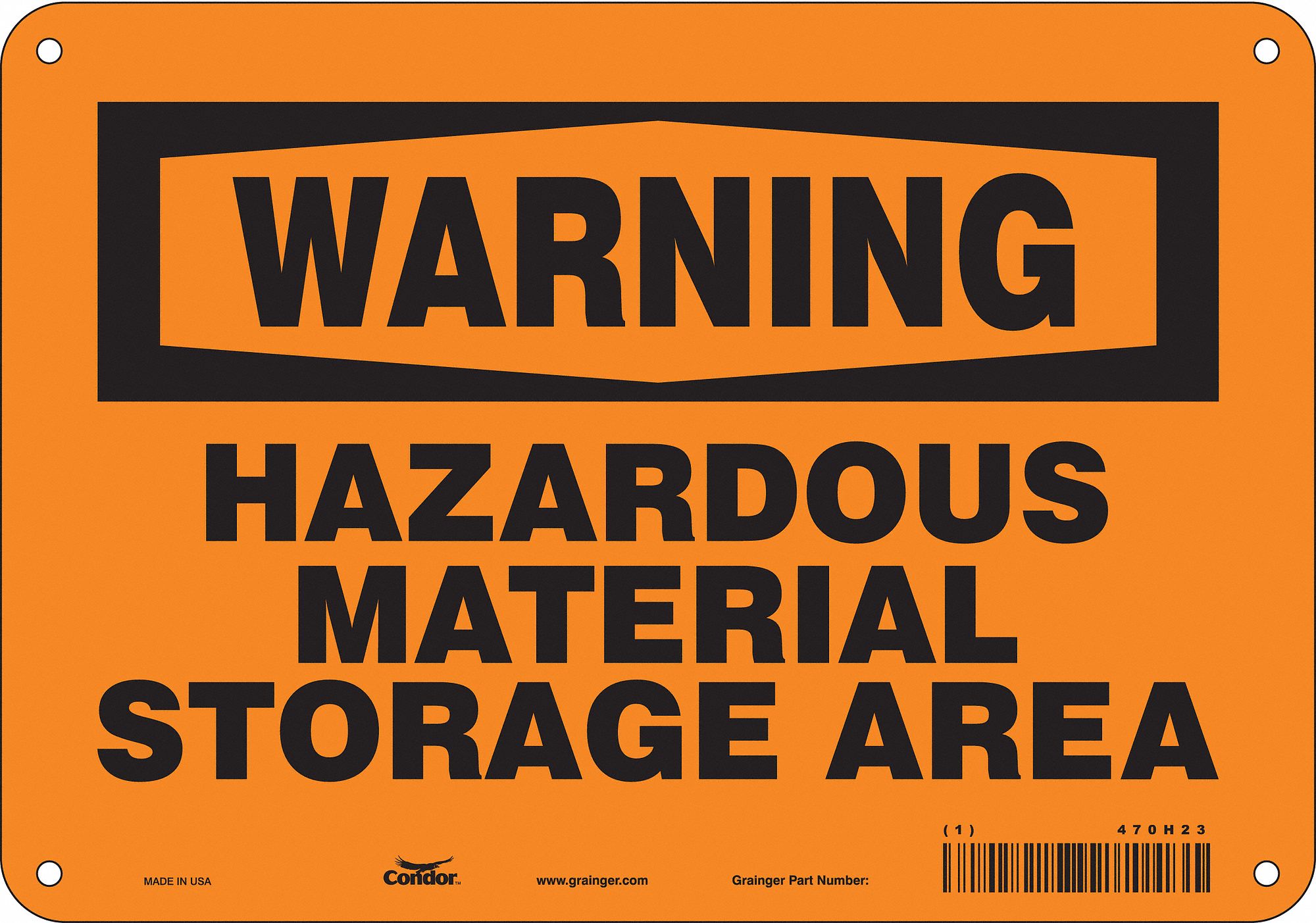 Safety Sign: Aluminum, Mounting Holes Sign Mounting, 7 in x 10 in Nominal Sign Size, 0.032 in Thick