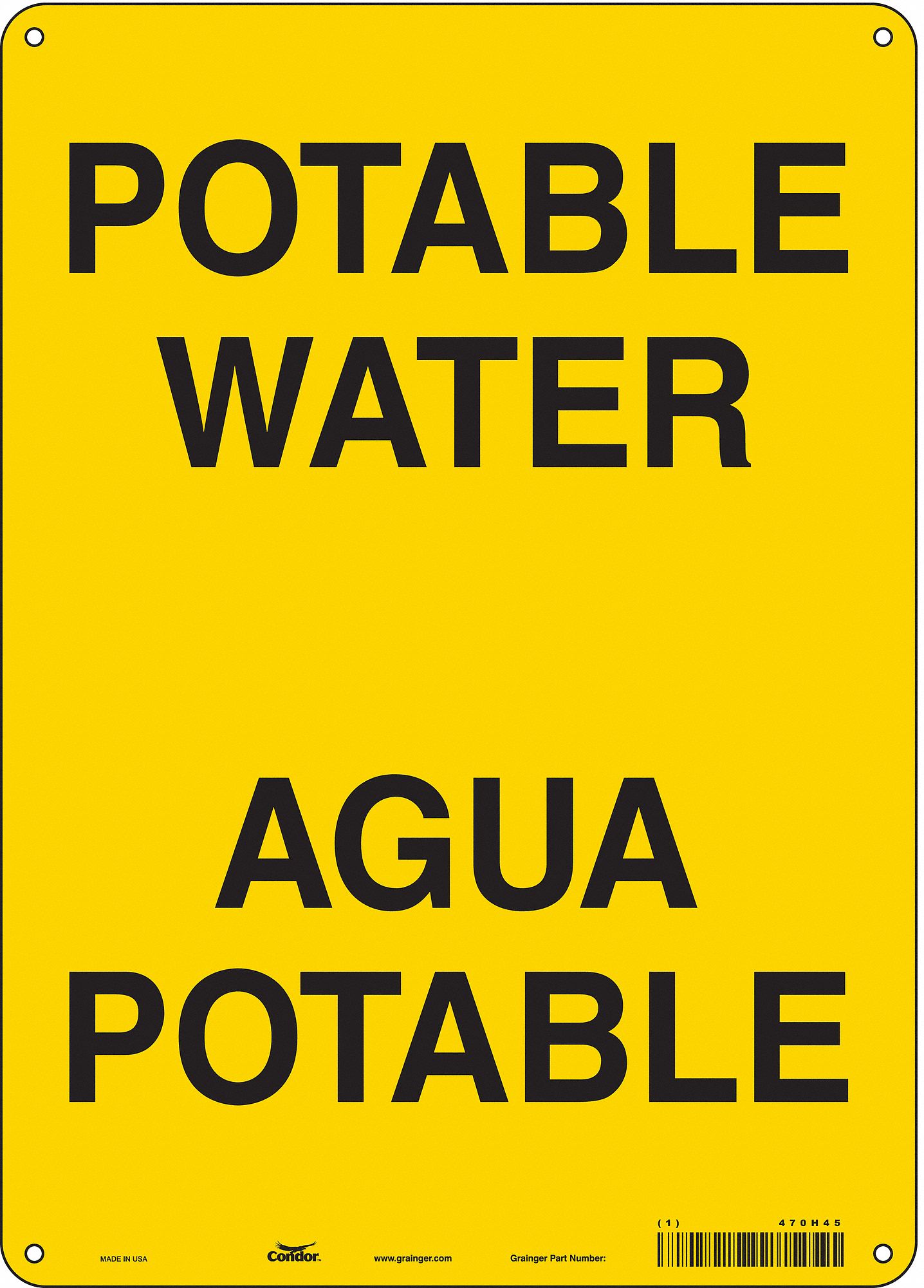 Safety Sign: Polyethylene, Mounting Holes Sign Mounting, 14 in x 10 in Nominal Sign Size