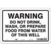 Warning: Do Not Drink, Wash, Or Prepare Food From Water Of This Well Signs