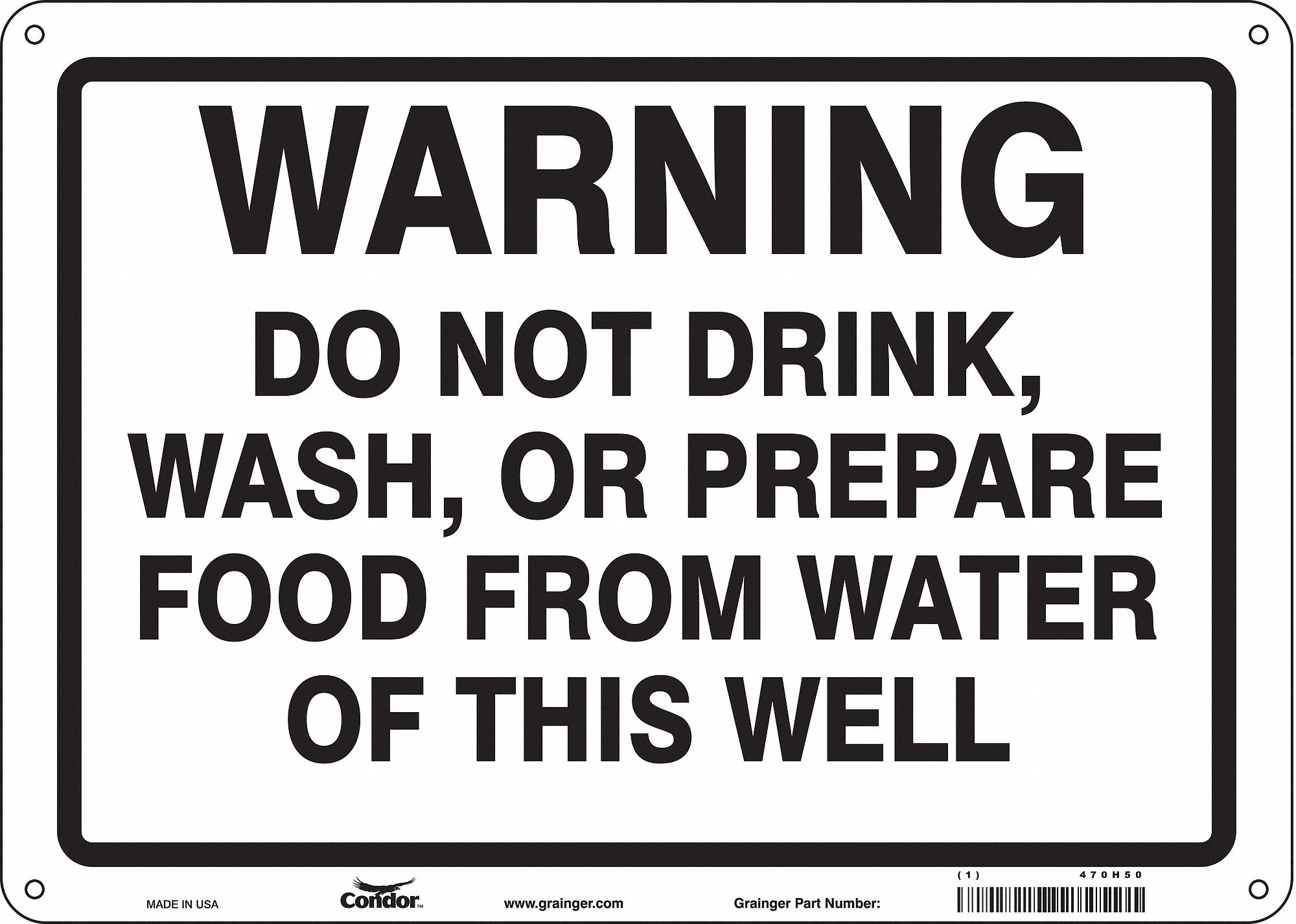 Safety Sign: Aluminum, Mounting Holes Sign Mounting, 10 in x 14 in Nominal Sign Size, 0.032 in Thick