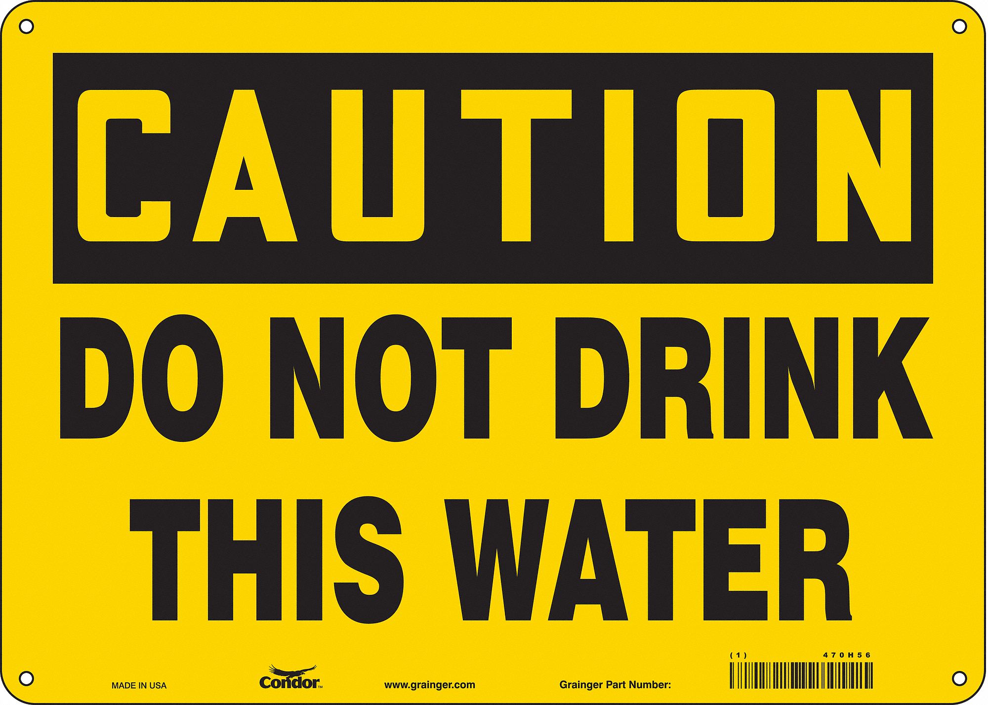 Safety Sign: Aluminum, Mounting Holes Sign Mounting, 10 in x 14 in Nominal Sign Size, 0.032 in Thick