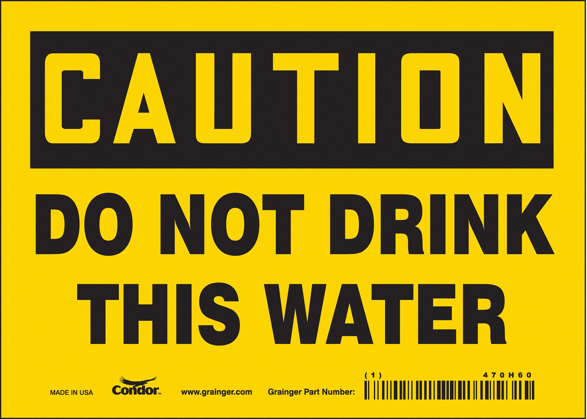 Safety Sign: Vinyl, Adhesive Sign Mounting, 5 in x 7 in Nominal Sign Size, Not Retroreflective