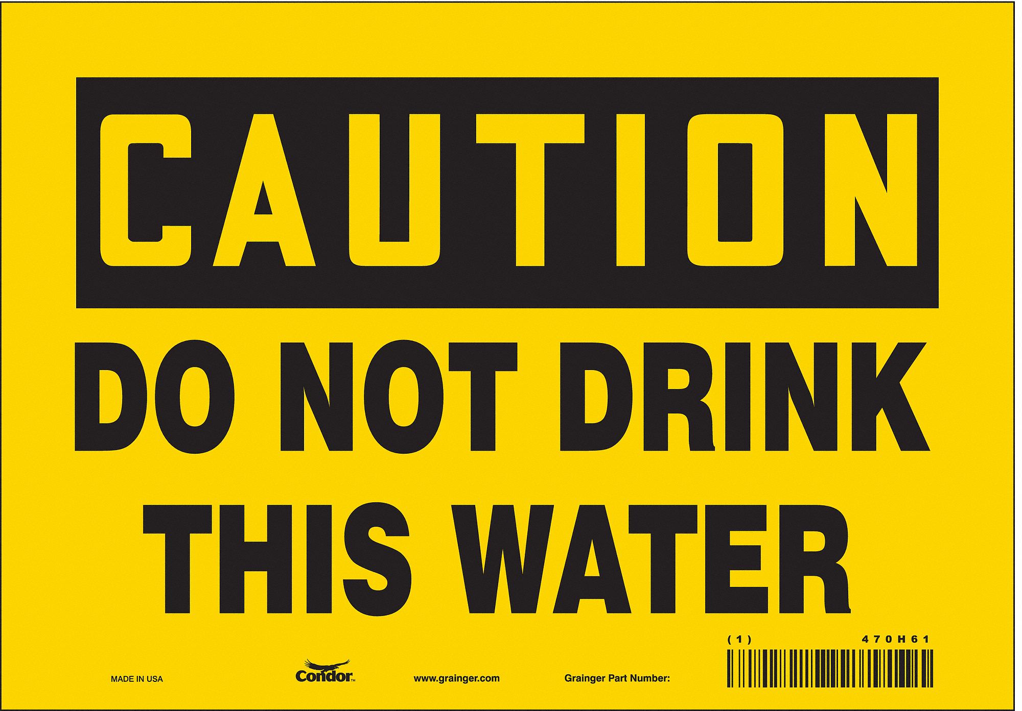 Safety Sign: Vinyl, Adhesive Sign Mounting, 7 in x 10 in Nominal Sign Size, Not Retroreflective