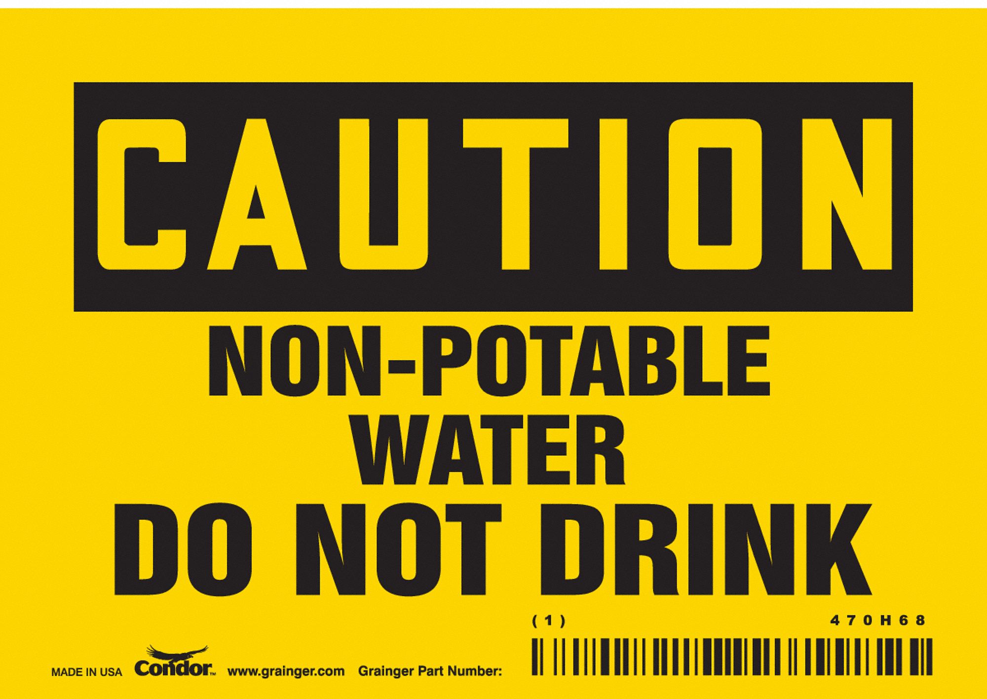 Safety Sign: Vinyl, Adhesive Sign Mounting, 3 1/2 in x 5 in Nominal Sign Size, Not Retroreflective