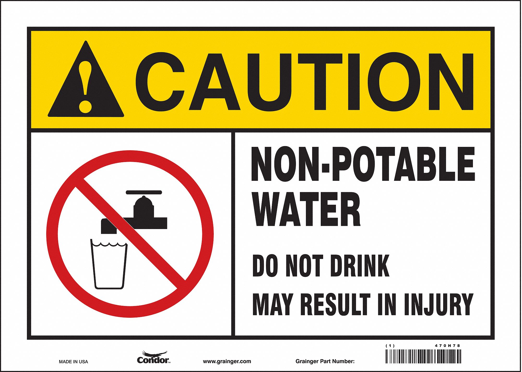 Safety Sign: Vinyl, Adhesive Sign Mounting, 10 in x 14 in Nominal Sign Size, Not Retroreflective